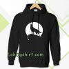 Howling wolf silhouette and full moon Hoodie