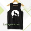 Howling wolf silhouette and full moon Tanktop