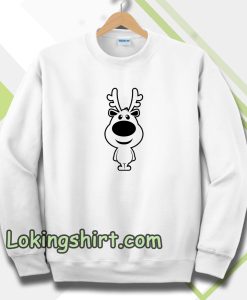 Cartoon Christmas Reindeer Silhouette Sweatshirt TPKJ3