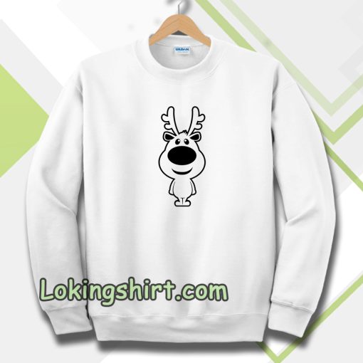 Cartoon Christmas Reindeer Silhouette Sweatshirt TPKJ3