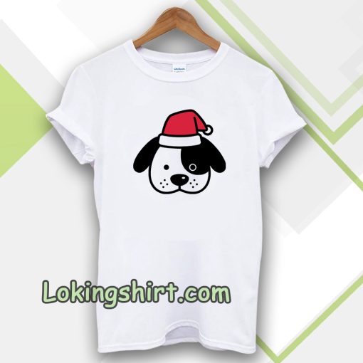 Perro navidad santa claus dibujos animados T-shirt TPKJ3