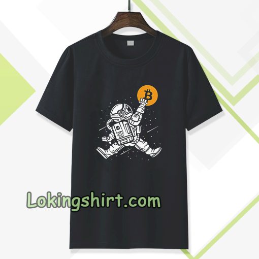 Bitcoin to The Moon Spaceman T-Shirt TPKJ3