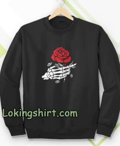 rose hand skeleton sweatshirt TPKJ3