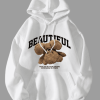 Ladies Oversized Fleece Cute Bear Graphic Womens Hoodie Girls Pullover Slogan TPKJ3