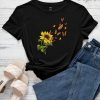 Sunflower And Butterfly Print Tee TPKJ3