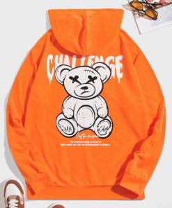 Men Bear And Slogan Graphic Hoodie TPKJ3